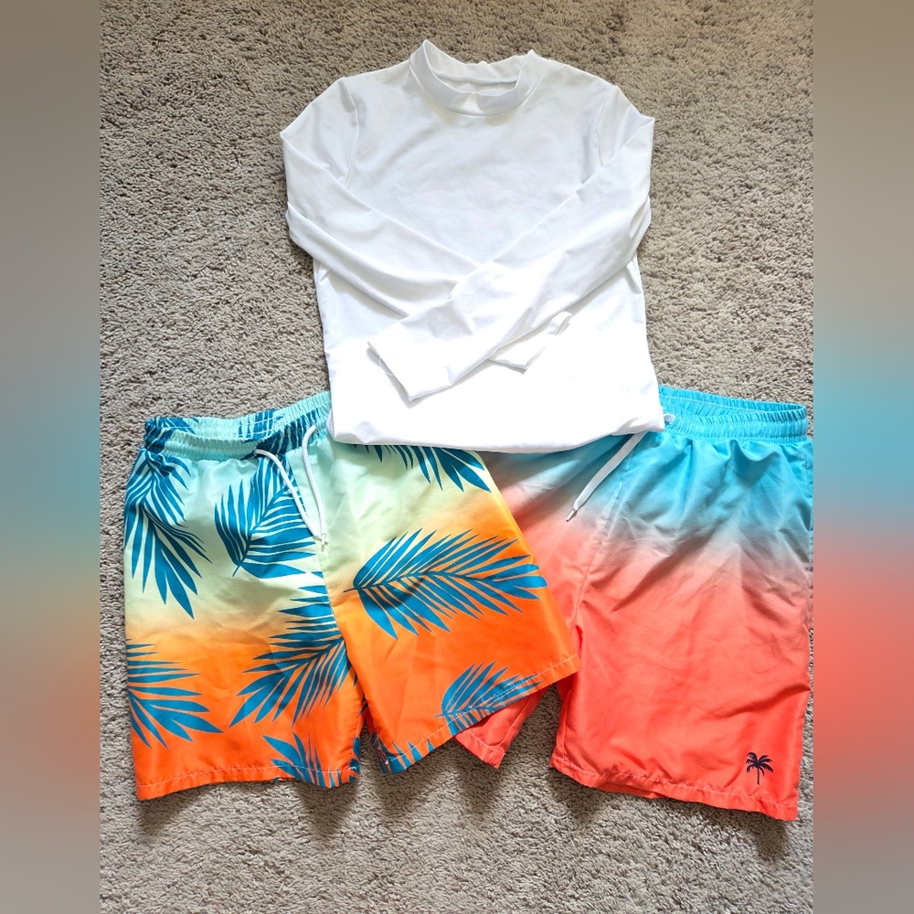 Cat & Jack Kids Swim Set - White, Orange, Blue